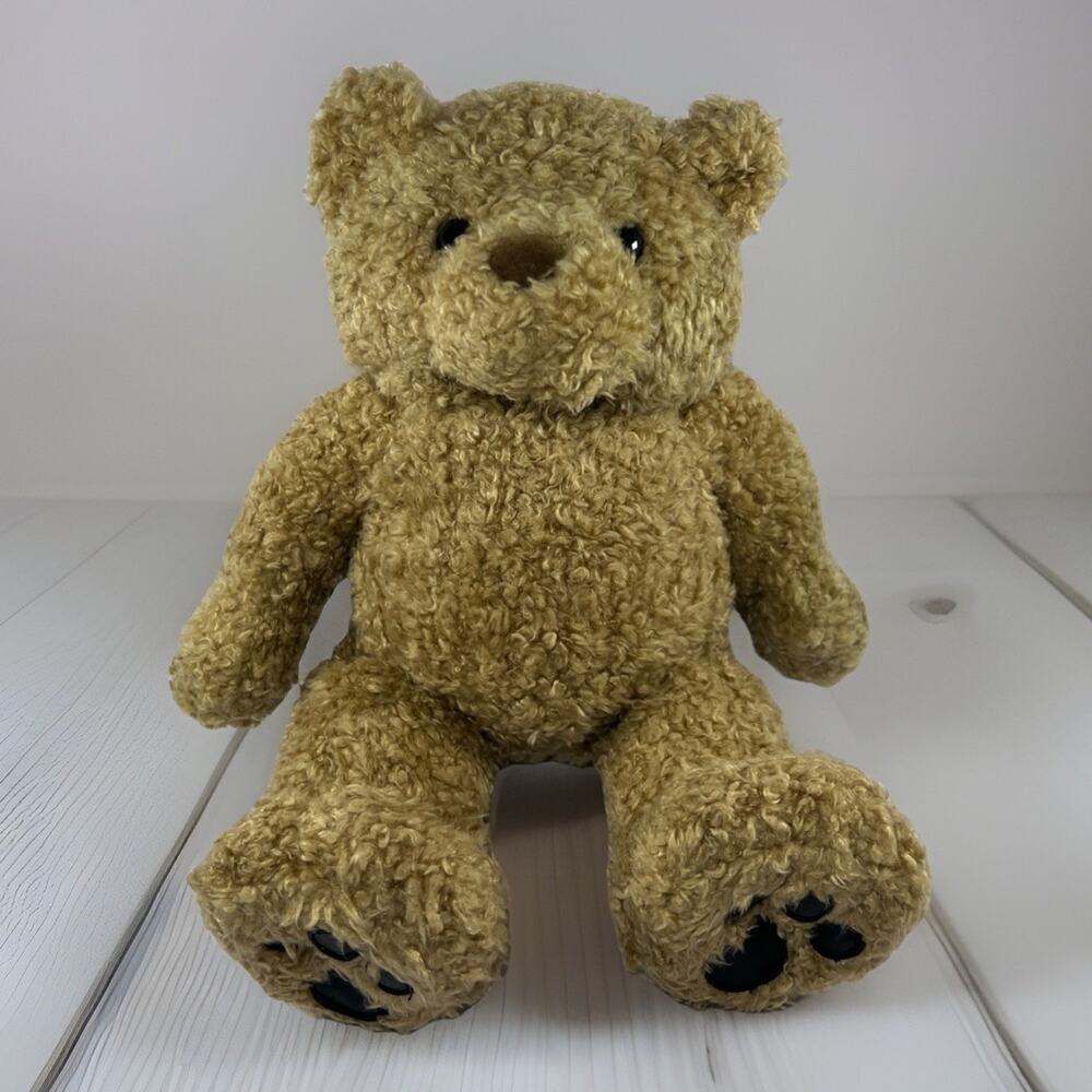 1997 Build-A-Bear Curly Teddy Bear With Black Pad Paws Retired Bear 14”